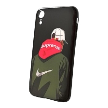 Чехол накладка для APPLE iPhone XR, силикон, рисунок Suprime.