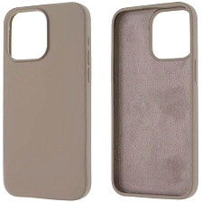 Чехол накладка Silicon Case для APPLE iPhone 15 Pro Max (6.7"), силикон, бархат, цвет серо бежевый Чехол накладка Silicon Case для APPLE iPhone 15 Pro Max (6.7"), силикон, бархат, цвет серо бежевый