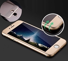 Защитное стекло 3D для APPLE iPhone 7 (4.7") золотистый кант TIGER.