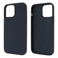 Чехол накладка Silicon Case для APPLE iPhone 13 Pro Max (6.7), силикон, бархат, цвет черно синий