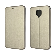 Чехол книжка для XIAOMI Redmi Note 9 Pro, Redmi Note 9S, экокожа, визитница, цвет золотистый.