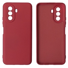 Чехол накладка NANO для HUAWEI Nova Y70, силикон, бархат, цвет вишневый Чехол накладка NANO для HUAWEI Nova Y70, силикон, бархат, цвет вишневый