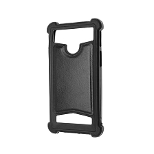 Чехол накладка универсальная для смартфонов размером 4.0 - 4.5, силикон, экокожа, цвет черный.
