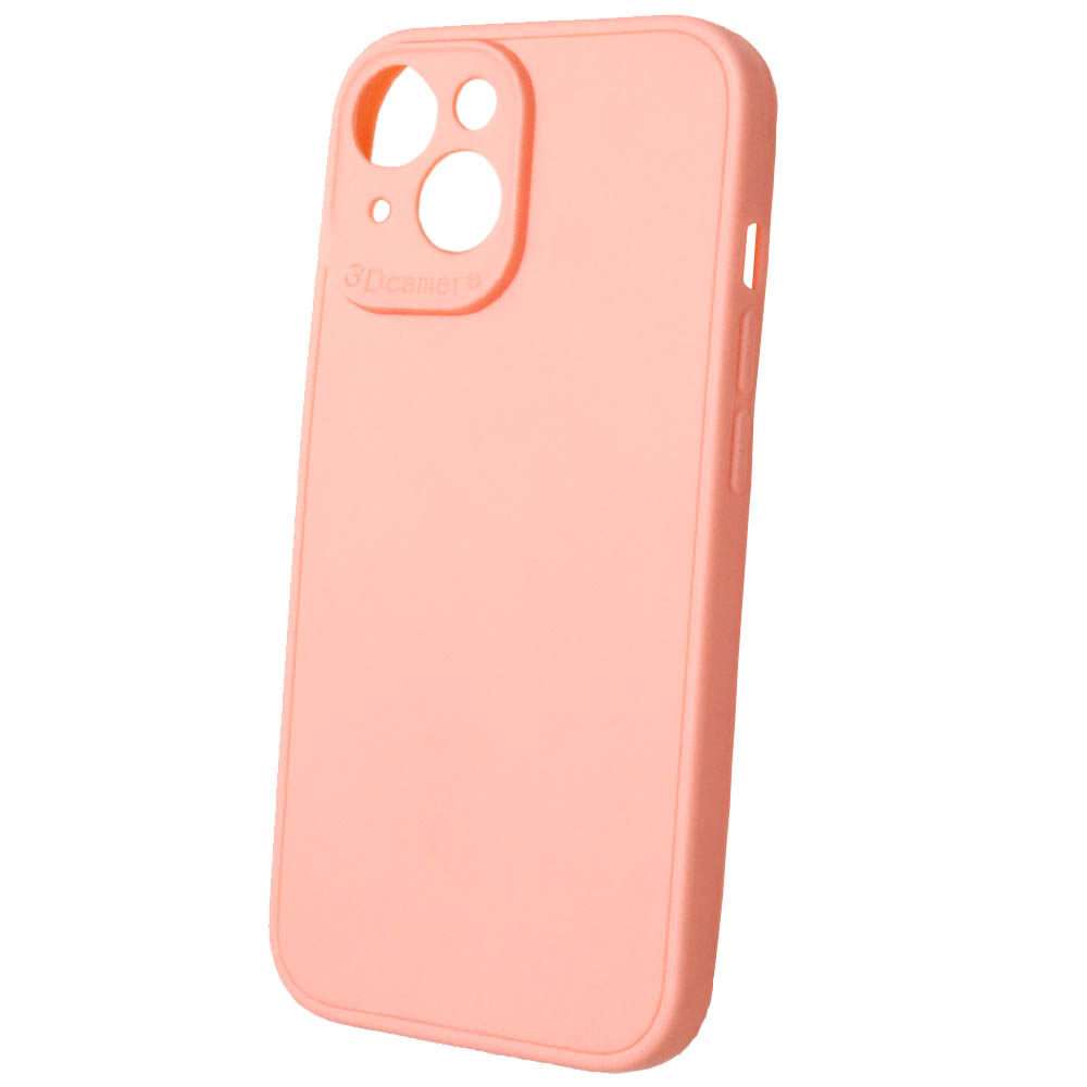 Чехол накладка для APPLE iPhone 15, защита камеры, силикон, цвет персиковый