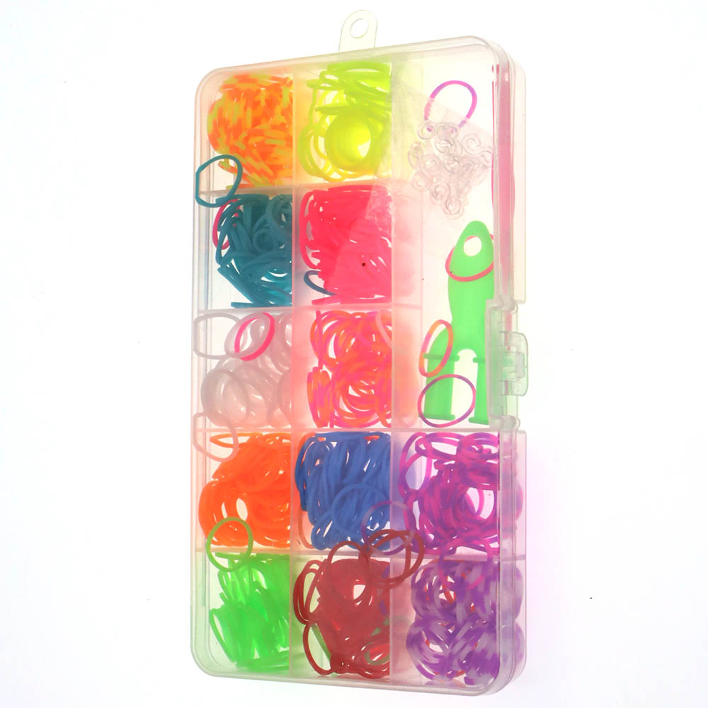 Набор в форме прямоугольника для плетения браслетов, 12 цветов