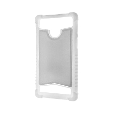 Чехол накладка универсальная 5.5 дюймов, силикон, экокожа, цвет белый.