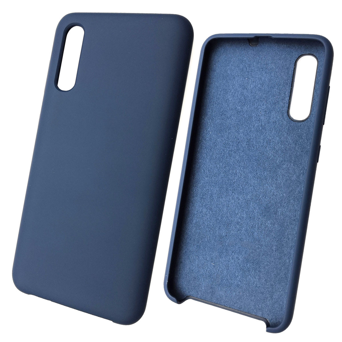 Чехол накладка Silicon Cover для SAMSUNG Galaxy A50 (SM-A505), A30s (SM-A307), A50s (SM-A507), силикон, бархат, цвет синий кобальт.