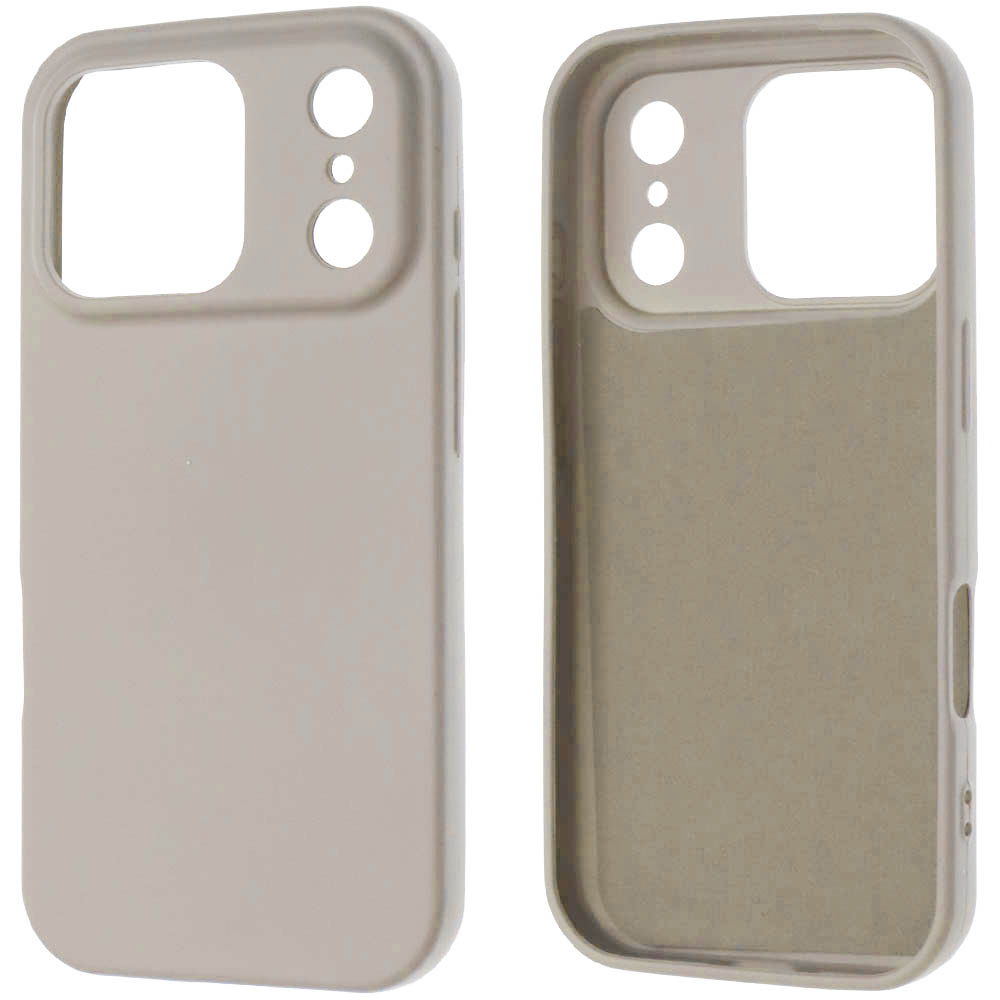 Чехол накладка Silicone Case для APPLE iPhone 17 Pro, силикон, бархат, цвет светло серый