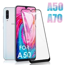 Защитное стекло "5D" Full Glue для SAMSUNG Galaxy A70 (SM-A705), A70s (SM-A707), XIAOMI Redmi 9A, Redmi 9C, цвет канта черный