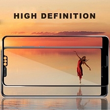 Защитное стекло "SC" 3D для HUAWEI Honor 10 (COL-L29), P20 (EML-L29) с силиконовым кантом, цвет чёрный.