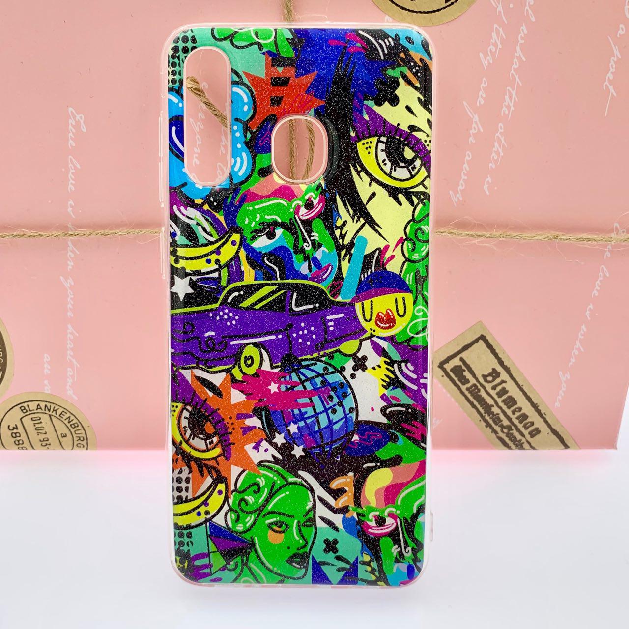 Чехол накладка для SAMSUNG Galaxy A30 (SM-A305), силикон, глянец, рисунок Граффити.