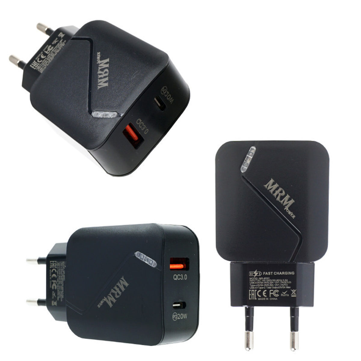 СЗУ (Сетевое зарядное устройство) MR-822C, 20W, 1 USB Type C, 1 USB, цвет черный