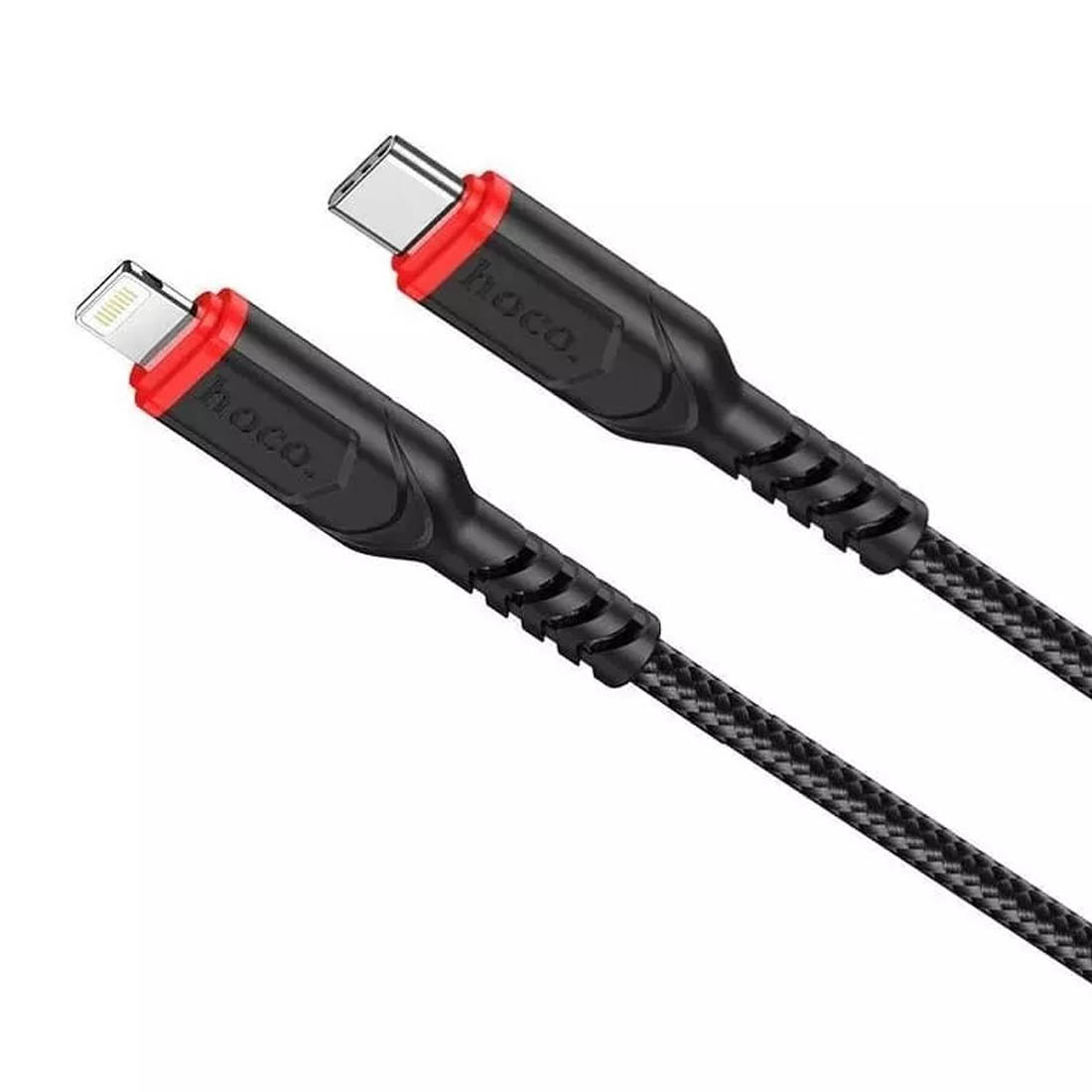 Кабель HOCO X59 Victory USB Type C на Lightning 8 pin, 3A, 20W, длина 1 метр, цвет черно красный