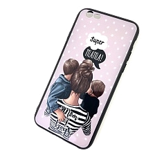 Чехол накладка для APPLE iPhone 6, 6S, силикон, рисунок super MAMA Mom of boys.