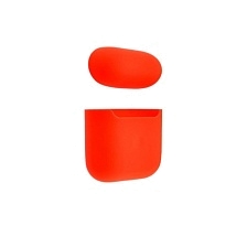 Чехол Silicon Case Slim для беспроводных наушников APPLE AirPods 1, AirPods 2, силикон, цвет красный арбуз