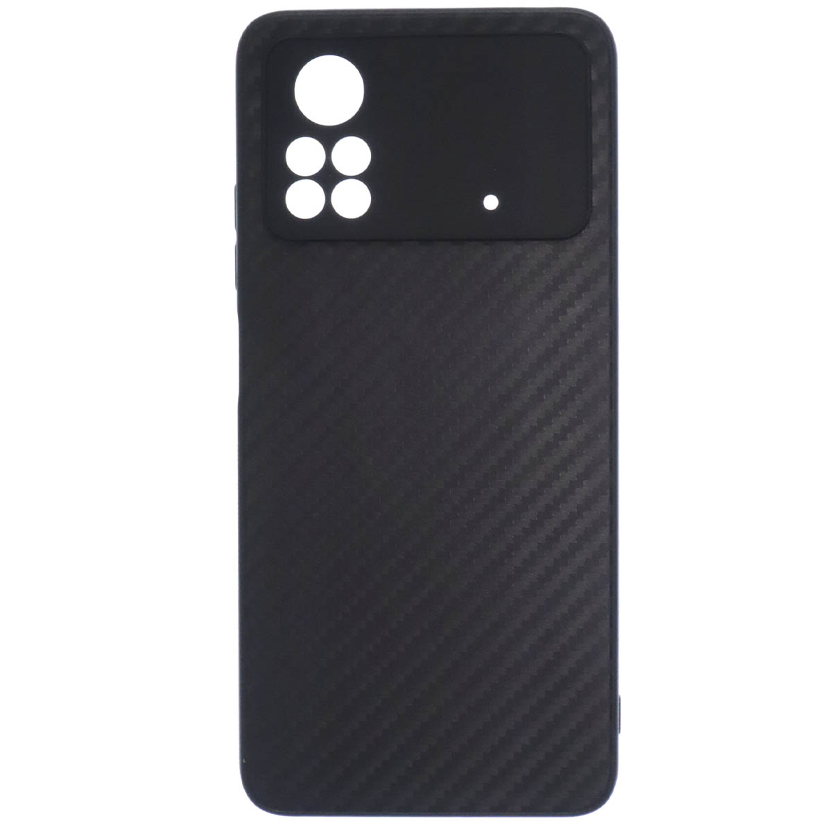 Чехол накладка для XIAOMI POCO X4 Pro 5G, силикон, карбон, цвет черный