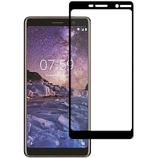 Защитное стекло 2D Full glass для Nokia 7-plus /тех.пак/ черный.