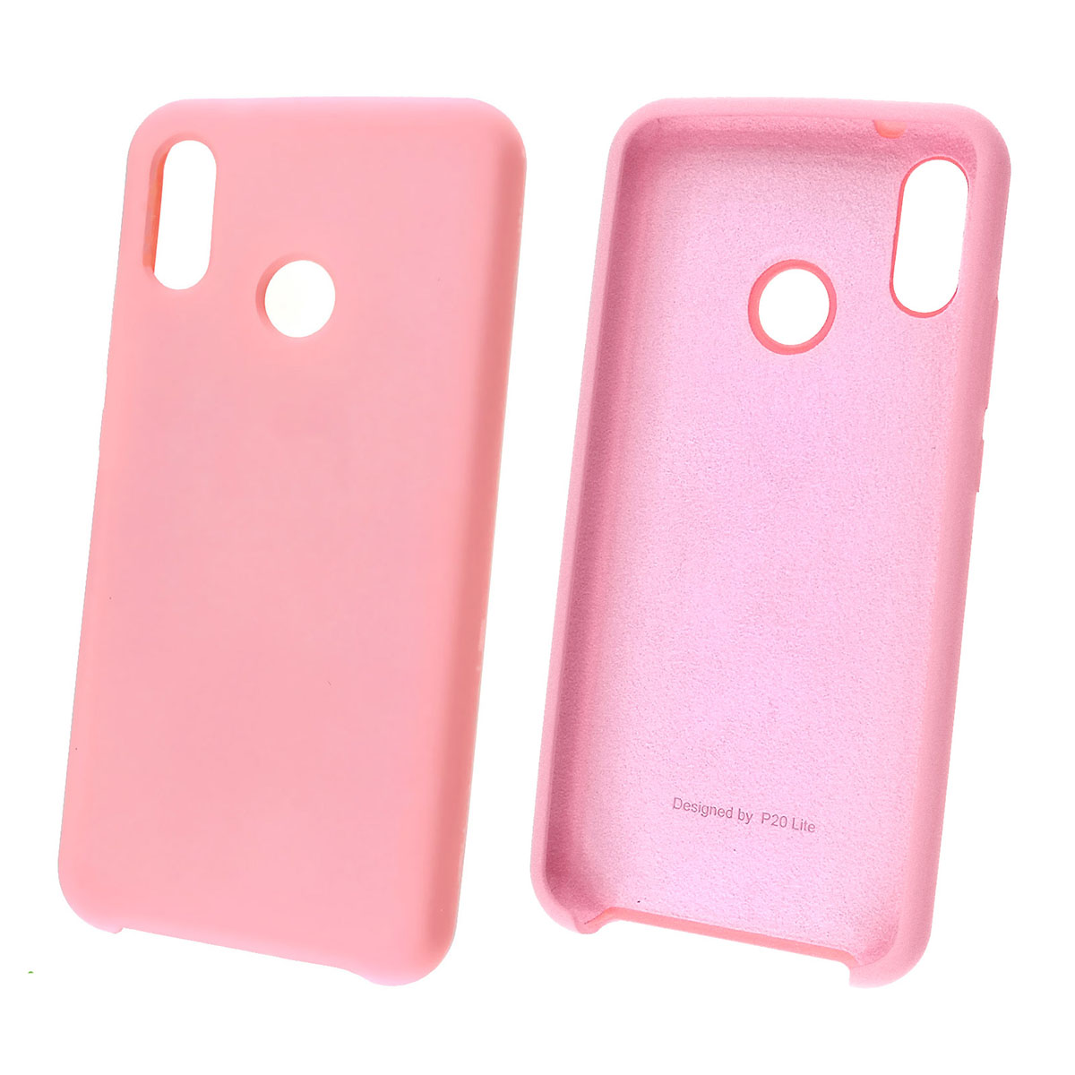 Чехол накладка Silicon Cover для HUAWEI P20 Lite, силикон, бархат, цвет розовый