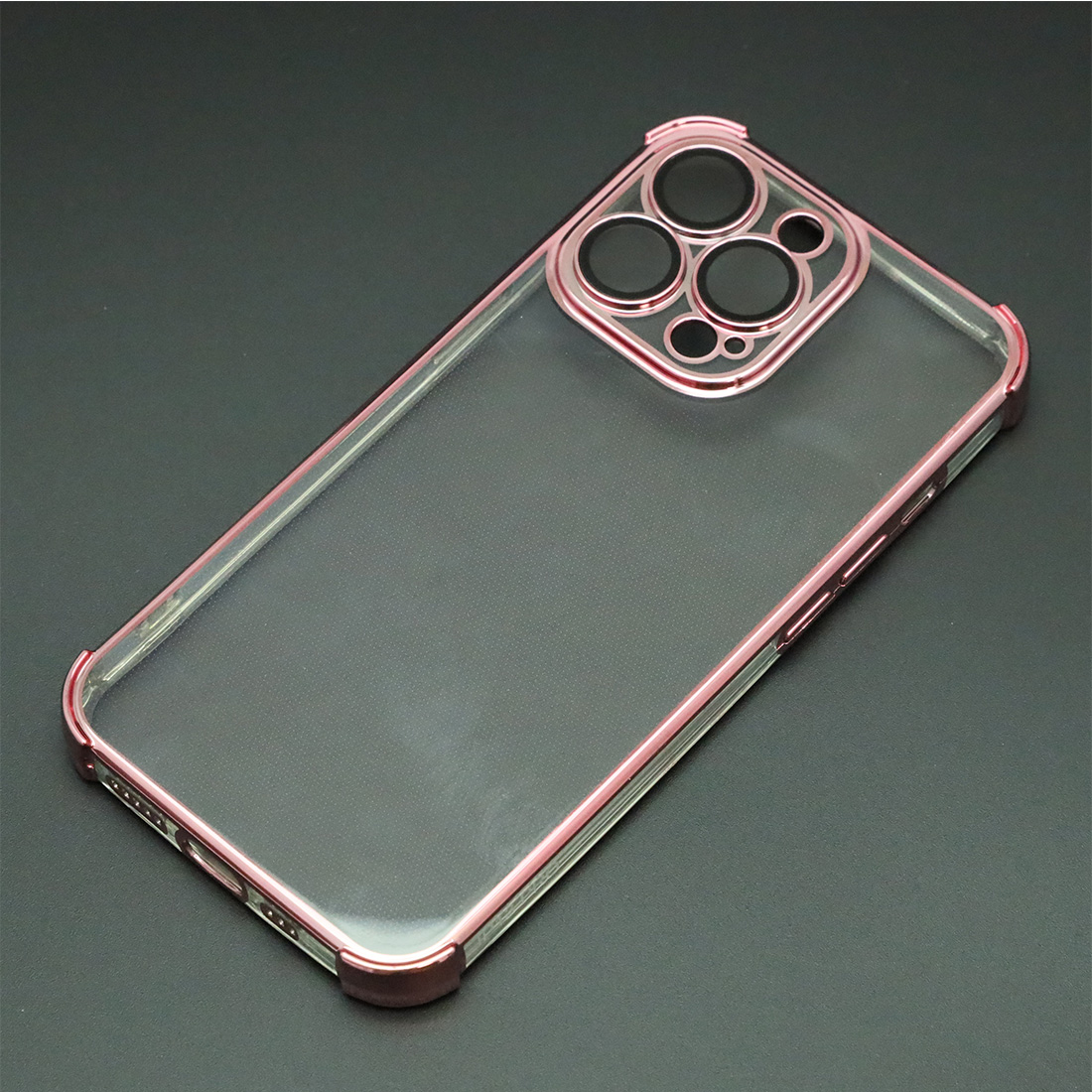 Чехол накладка для APPLE iPhone 13 Pro, силикон, защита камеры, цвет окантовки розовый