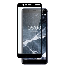 Защитное стекло "5D" GLASS FULL GLUE для NOKIA 5.1 2018 (TA-1061), цвет канта чёрный.