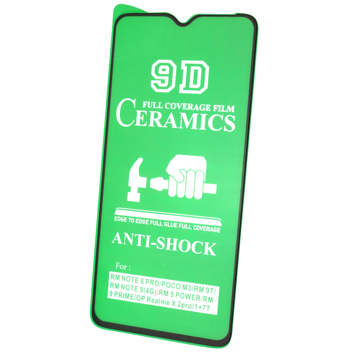 Защитное стекло 9D Ceramics для XIAOMI POCO M3, Redmi 9T, Redmi 9, цвет окантовки черный