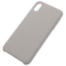 Чехол накладка Silicon Case для APPLE iPhone XS MAX, силикон, бархат, цвет бежевый