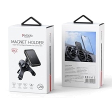 Автомобильный магнитный держатель YESIDO C246 для смартфона, в решетку воздуховода, цвет черный Автомобильный магнитный держатель YESIDO C246 для смартфона, в решетку воздуховода, цвет черный