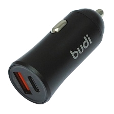 АЗУ (Автомобильное зарядное устройство) BUDI CC627TB, QC3.0, PD20W, 1 USB-C (Type-C), 1 USB-A, цвет черный АЗУ (Автомобильное зарядное устройство) BUDI CC627TB, QC3.0, PD20W, 1 USB-C (Type-C), 1 USB-A, цвет черный