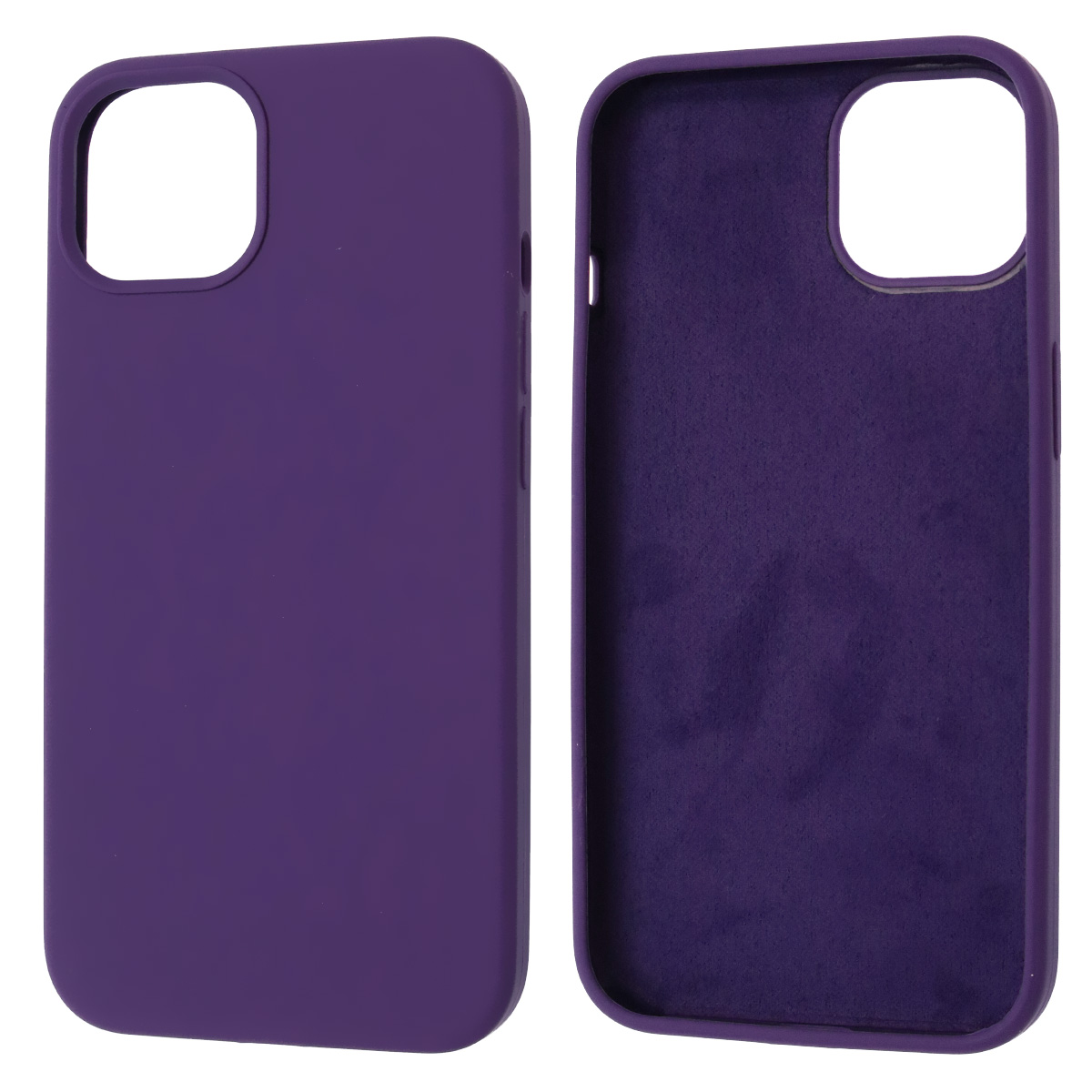 Чехол накладка Silicon Case для APPLE iPhone 14 (6.1), силикон, бархат, цвет индиго