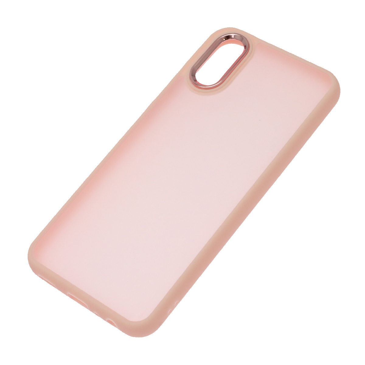 Чехол накладка для SAMSUNG Galaxy A03 Core (SM-A032F), силикон, пластик, цвет окантовки розовый