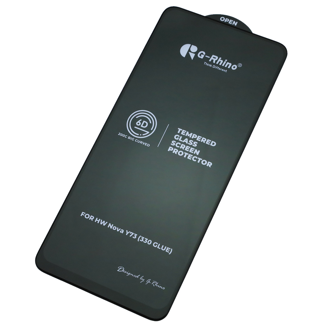 Защитное стекло 6D G-Rhino 200C для HUAWEI Nova Y73, цвет окантовки черный (Тип 2)