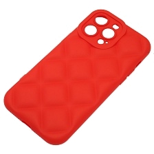 Чехол накладка для APPLE iPhone 14 Pro Max (6.7"), силикон, 3D ромб, цвет красный Чехол накладка для APPLE iPhone 14 Pro Max (6.7"), силикон, 3D ромб, цвет красный