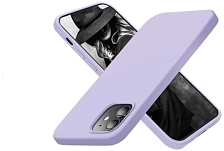 Чехол-накладка Silicone Case для Apple iPhone 13, L-ogo, бархатная подложка, цвет лиловый