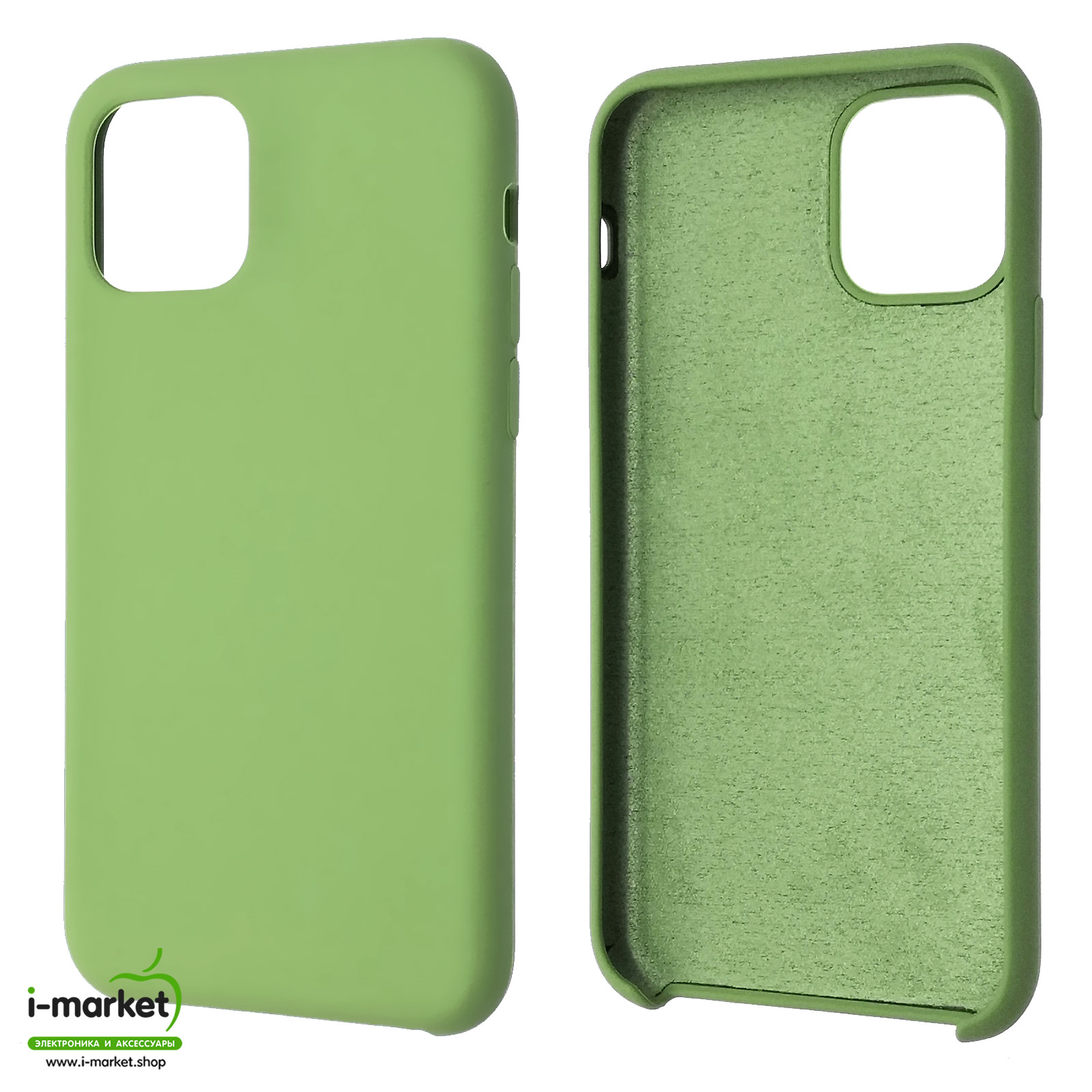 Чехол накладка Silicon Case для APPLE iPhone 11 Pro, силикон, бархат, цвет светло салатовый