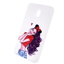 Чехол накладка для XIAOMI Redmi 8A, силикон, рисунок Девушка Маус.