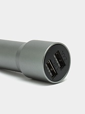 Удлиненное АЗУ (Автомобильное зарядное устройство) YY-CT-3A, 2.4A, 2 USB, цвет серебристый