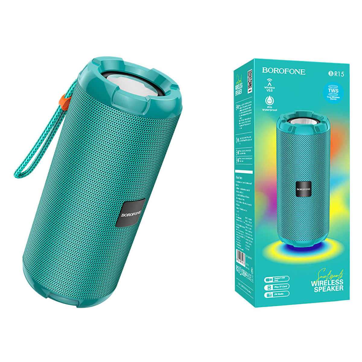 Портативная колонка BOROFONE BR15 Smart sports, цвет бирюзовый (распродажа -50%) Портативная колонка BOROFONE BR15 Smart sports, цвет бирюзовый (распродажа -50%)