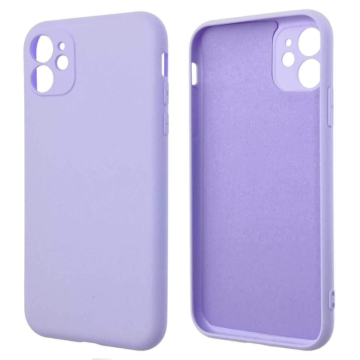 Чехол накладка NANO для APPLE iPhone 11, защита камеры, силикон, бархат, цвет сиреневый
