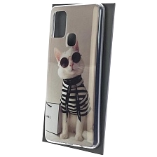 Чехол накладка Vinil для SAMSUNG Galaxy A21s (SM-A217), силикон, рисунок Chanel Cat