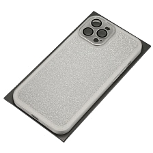 Чехол накладка Shine для APPLE iPhone 12 Pro Max, силикон, блестки, защита камеры, цвет серебристый