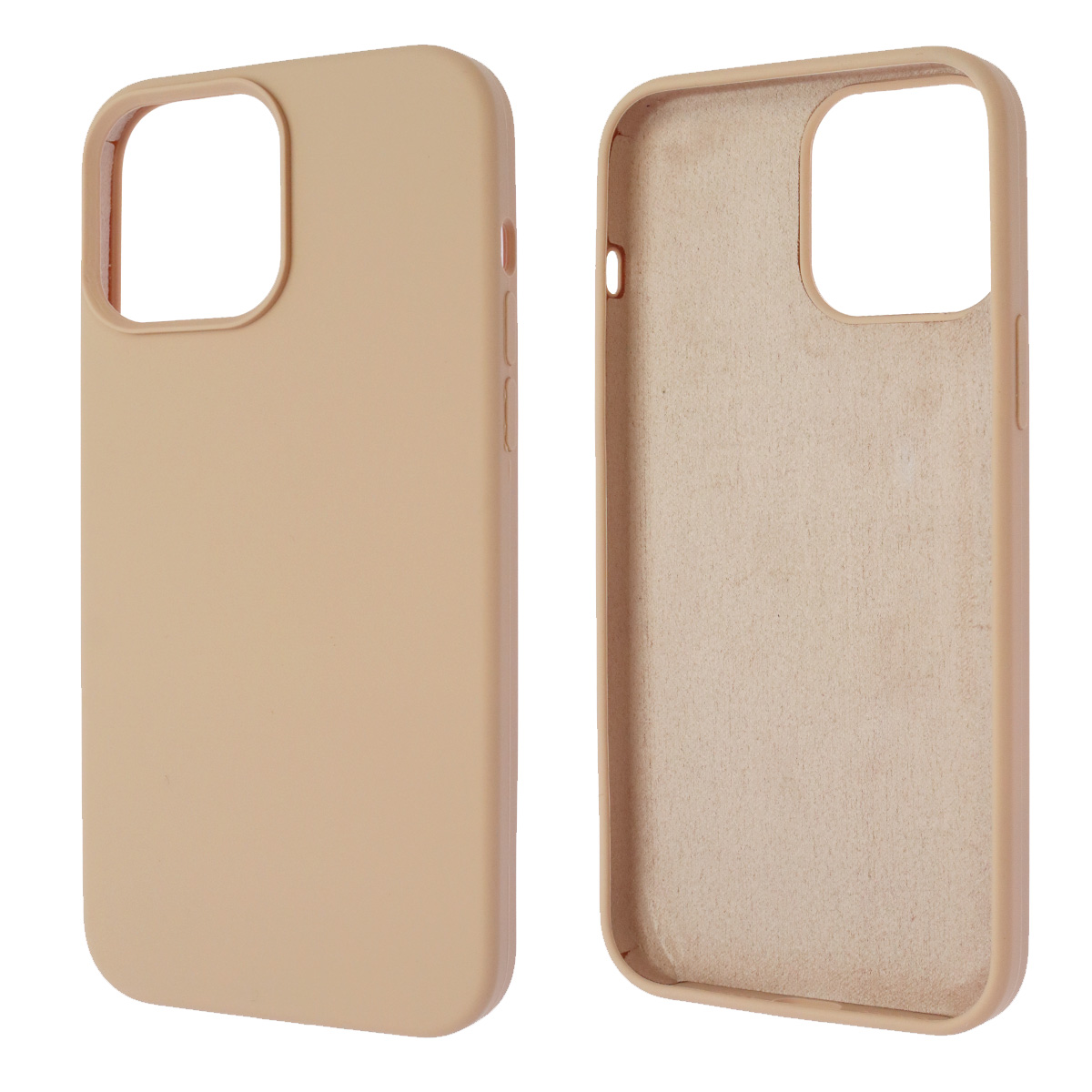 Чехол накладка Silicon Case для APPLE iPhone 13 Pro Max (6.7), силикон, бархат, цвет розовый песок Чехол накладка Silicon Case для APPLE iPhone 13 Pro Max (6.7), силикон, бархат, цвет розовый песок
