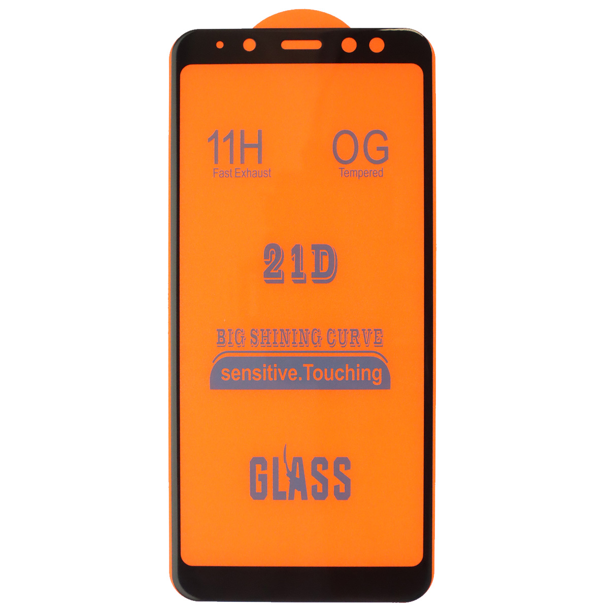 Защитное стекло 21D для SAMSUNG Galaxy A8 2018 (SM-A530), цвет окантовки черный