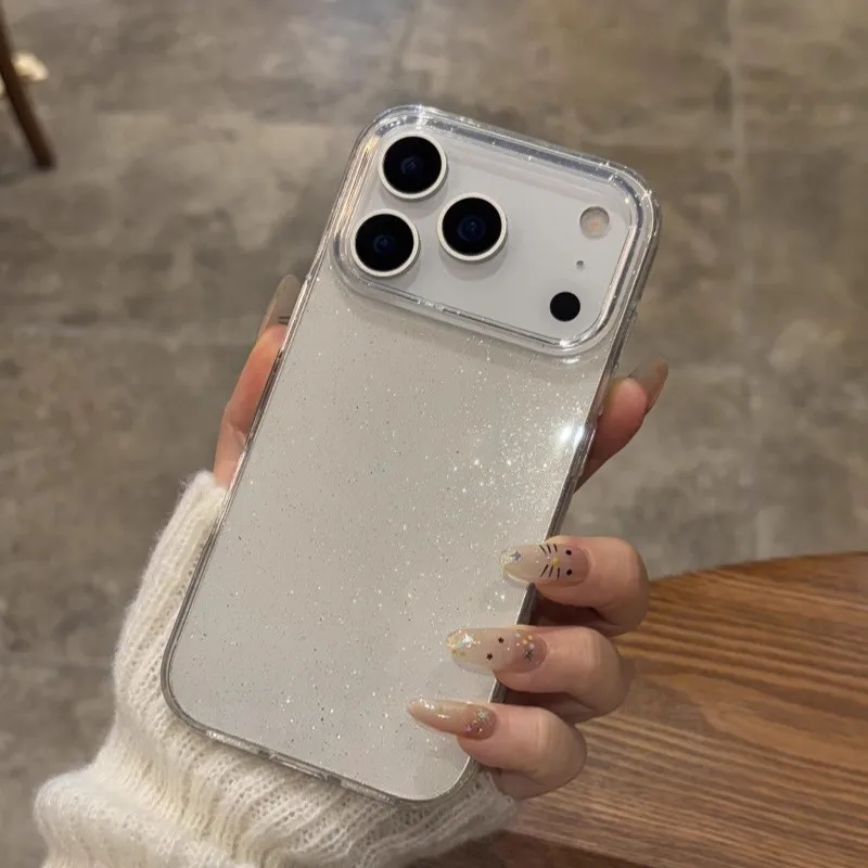 Чехол накладка LUXURE CASE Cabbeen для APPLE iPhone 17 Pro Max, с блестками, прозрачный