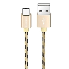 Кабель BOROFONE BX24 Ring current USB Type-C, 3A, длина 1 метр, нейлоновая оплетка, цвет золотистый