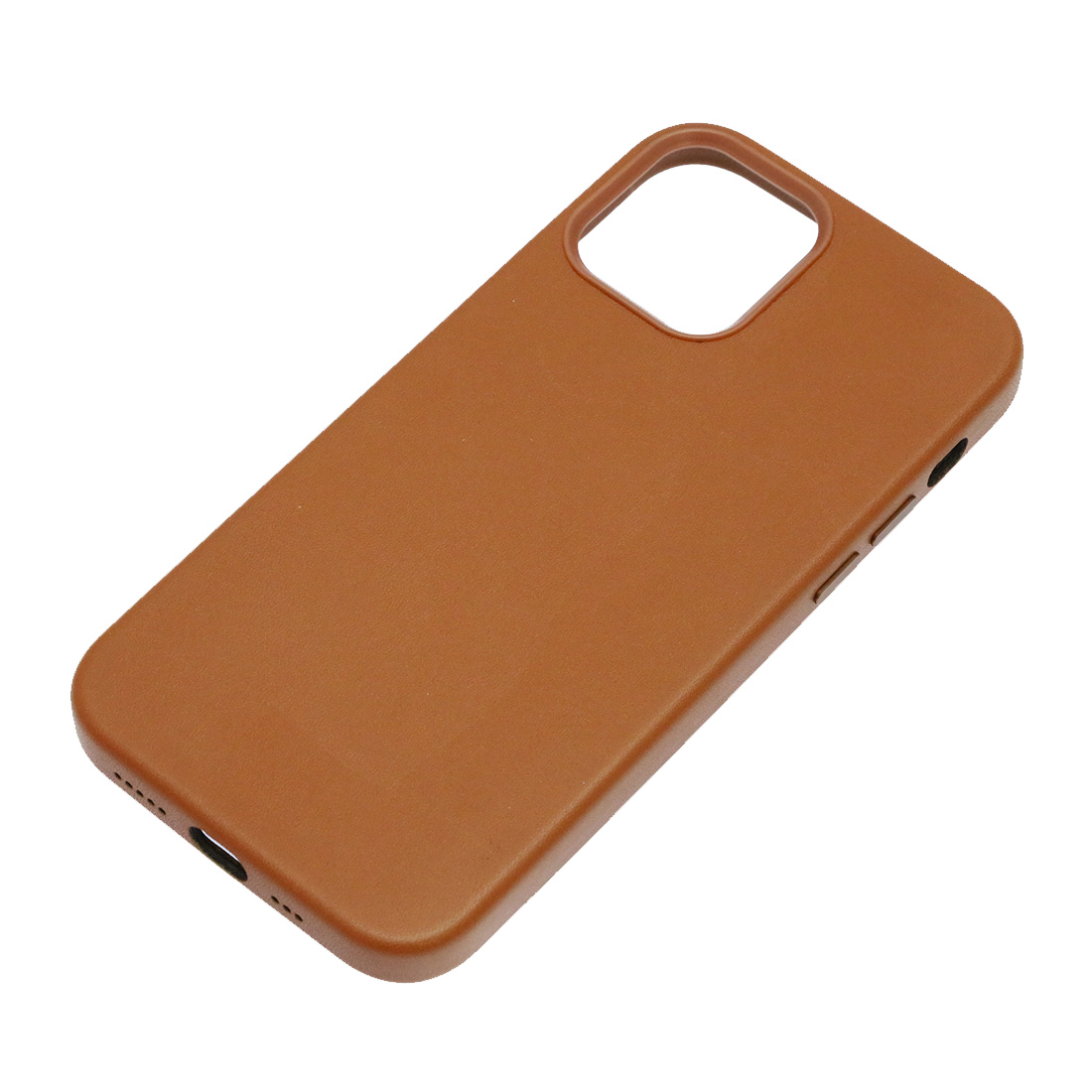 Чехол накладка Leather Case для APPLE iPhone 12, силикон, бархат, экокожа, цвет коричневый
