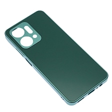 Чехол накладка для Honor X7a, Honor X7a Plus, защита камеры, силикон, пластик, цвет темно зеленый