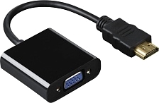 Переходник, адаптер, конвертер H179 HDMI на VGA (HDMI to VGA), кабель 15 см, цвет черный