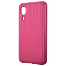 Чехол накладка Cherry для SAMSUNG Galaxy A2 Core (SM-A260), силикон, полоски, цвет малиновый.