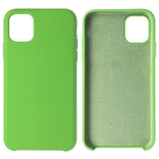 Чехол накладка Silicon Case для APPLE iPhone 11, силикон, бархат, цвет светло зеленый