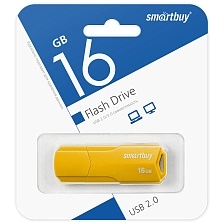 Флешка USB 2.0 16GB SMARTBUY CLUE, цвет желтый